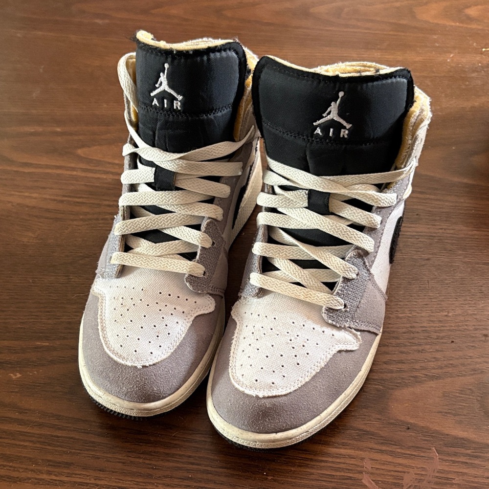 Nike Air Jordan High Top Sneakers in Grey, Black and Cream